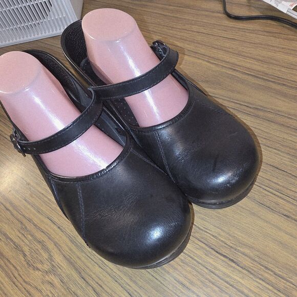 DANSKO MARCELLE 11.5/12 Black Cabrio Mary Jane Grunge Goth Dark Academia Clogs - Picture 5 of 13